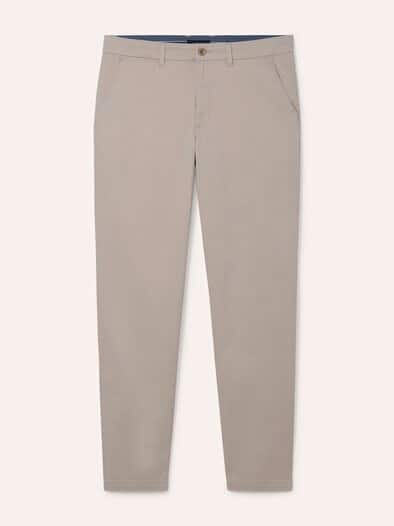 Elastische Chino aus Baumwolle Beige