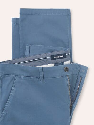 Elastische Chino aus Baumwolle Jeansblau