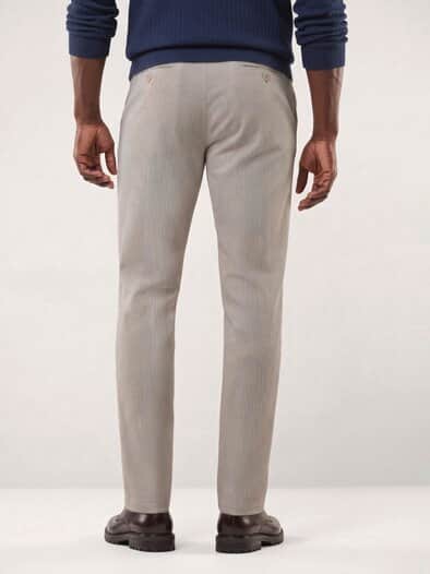 Cordhose mit Bundfalte Offwhite