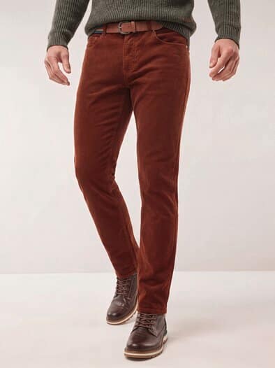 Gürtel-Cord Five-Pocket Rostbraun