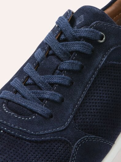 Velours Perfo Sneaker Marine