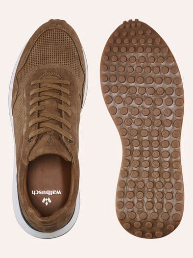 Velours Perfo Sneaker Cognac