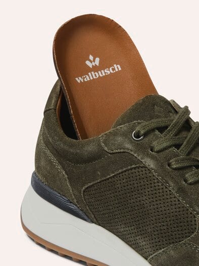 Velours Perfo Sneaker Khaki