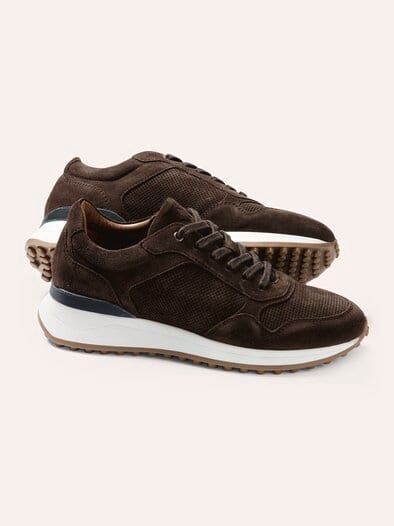 Velours Perfo Sneaker Braun