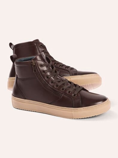 Leder-Schnürer Hightop Braun
