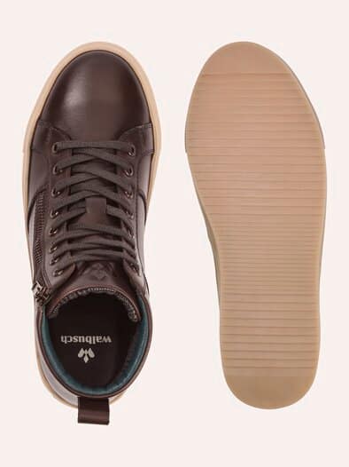 Leder-Schnürer Hightop Braun