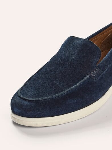 Velours-Loafer Blau