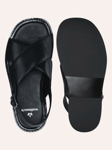 Kreuzriemen-Sandale Schwarz