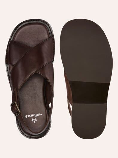 Kreuzriemen-Sandale Braun