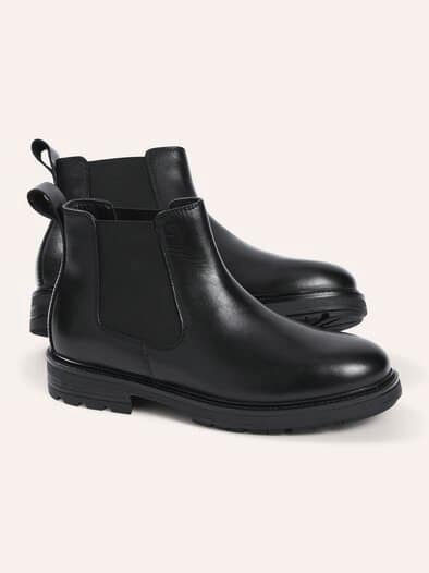 Leder Chelsea Schwarz