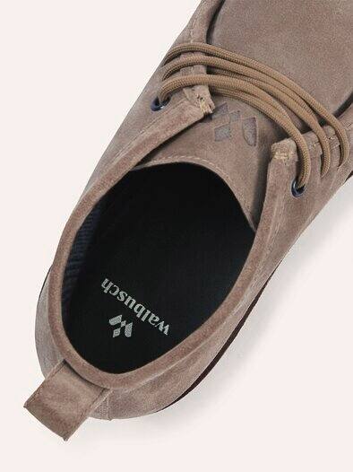 Schnürstiefel aus Velours Beige