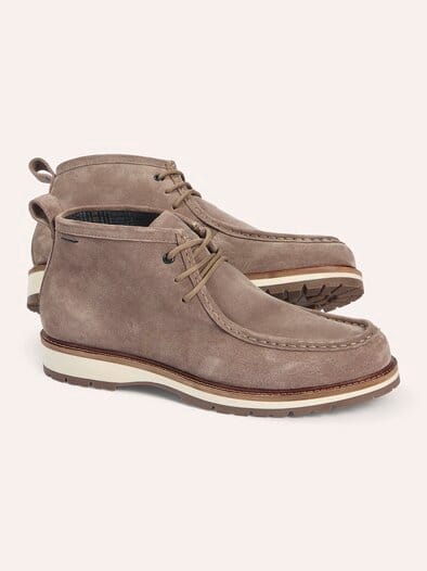 Schnürstiefel aus Velours Beige