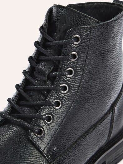 Robuster Lederstiefel Schwarz