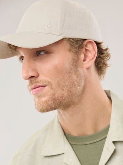 Leinen Baseballkappe UV-Schutz Beige
