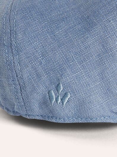 Leinen Schiebermütze UV-Schutz Hellblau