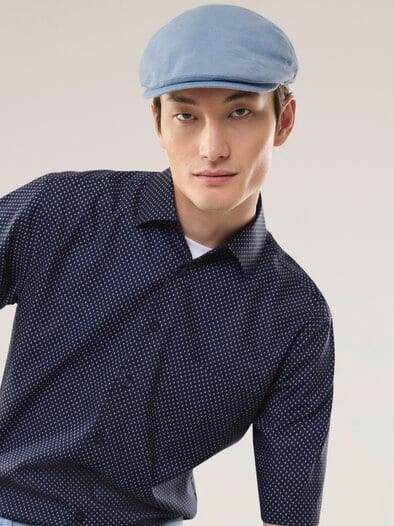 Leinen Schiebermütze UV-Schutz Hellblau