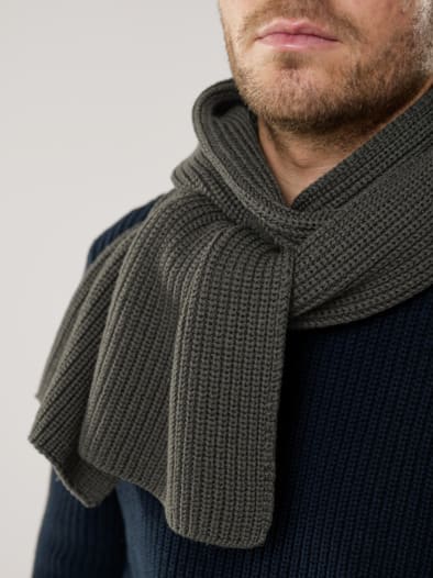 Merino-Schal Krokogrün