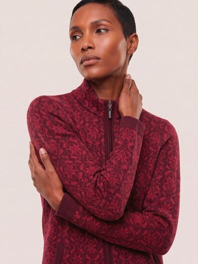 Strickjacke Stern Merlot