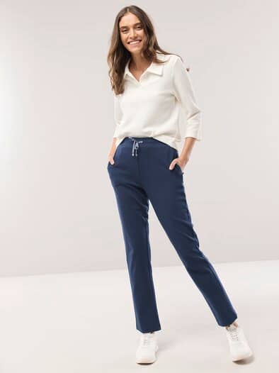 Baumwollstretch Hose Marine