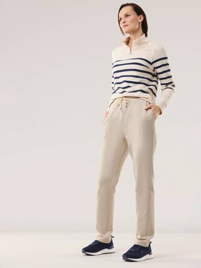 Baumwollstretch Hose Creme