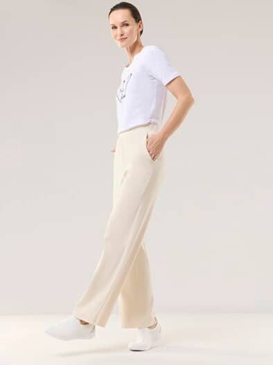 Baumwollshirt mit Herz Offwhite