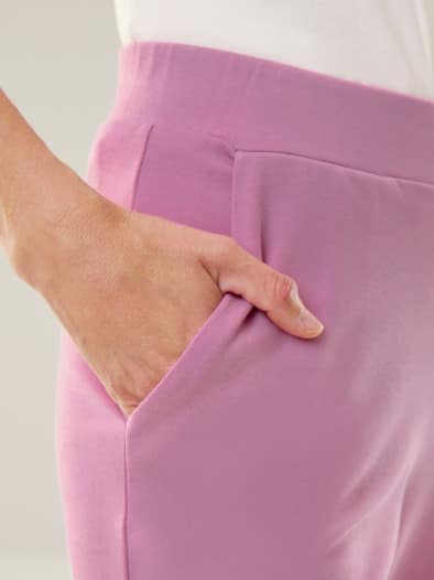 Baumwollstretch Marlenehose Orchidee