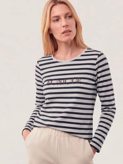 Ringelshirt Bonjour Blau/Weiß