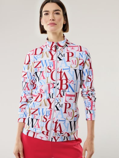 Baumwollstretch Jacke Buchstaben