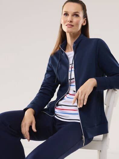 Baumwollstretch Jacke Marine