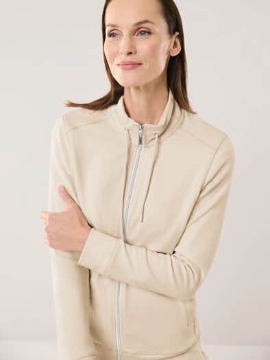Baumwollstretch Jacke Creme