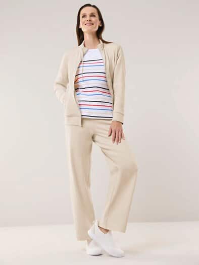 Baumwollstretch Jacke Creme