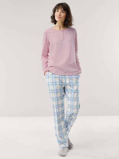 Jersey Flanell Pyjama Karo