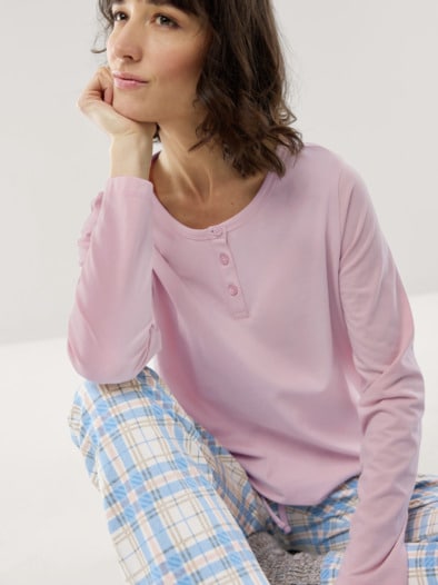 Jersey Flanell Pyjama Karo