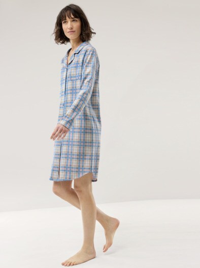 Jersey Flanell Nachthemd Karo