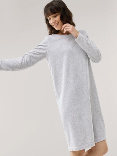 Nicki Kuschel Kleid Grau Melange