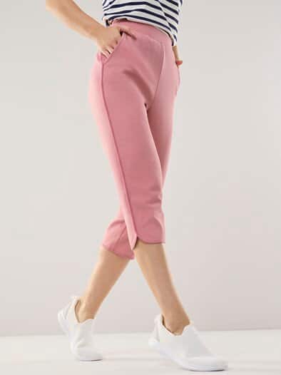 Baumwollstretch Caprihose Rosenholz