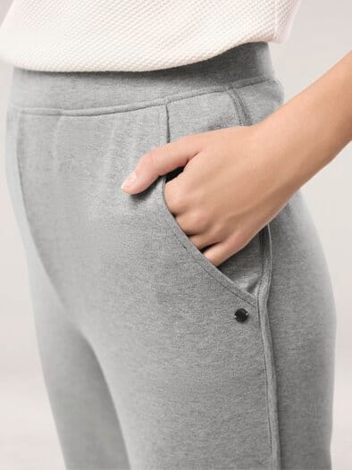 Baumwollstretch Caprihose Grau Melange