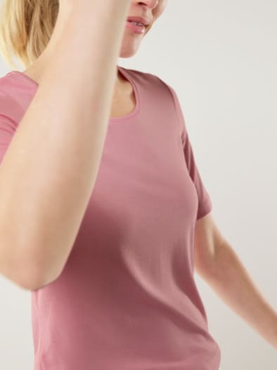 Viskose-Shirt Rosenholz