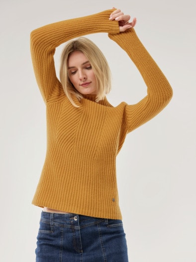 Cashmino Pullover Nahtlos Safran