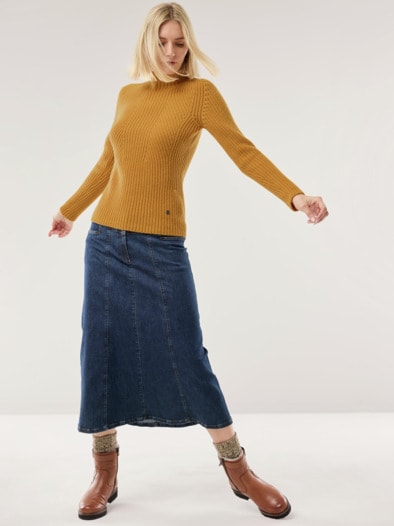 Cashmino Pullover Nahtlos Safran