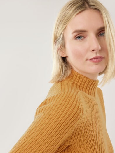 Cashmino Pullover Nahtlos Safran