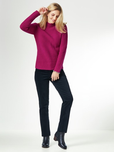 Cashmino Pullover Nahtlos Beere