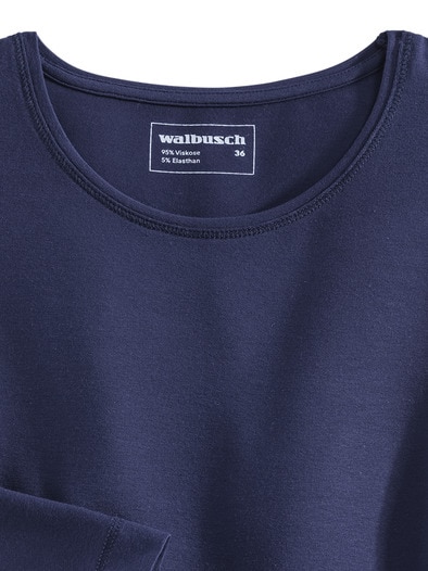 Viskose-Shirt Langarm Marine