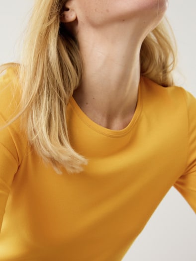 Viskose-Shirt Langarm Safran
