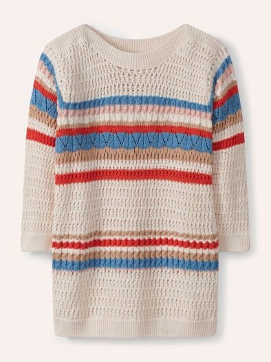 Pullover im Häkel-Look Multicolor Offwhite