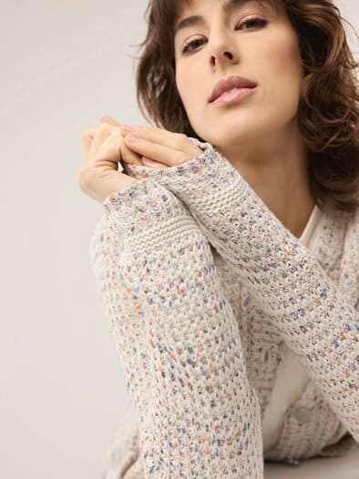 Strickjacke Bouclegarn Multicolor Offw