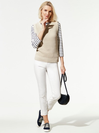 Edelstruktur-Pullunder Safaribeige