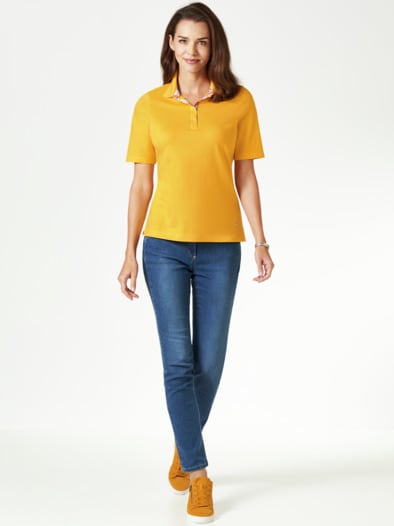 Pique-Polo Sommer Cotton Gelb