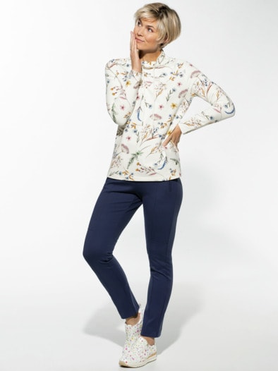 Baumwoll-Sweatshirt Flower Print Offwhite