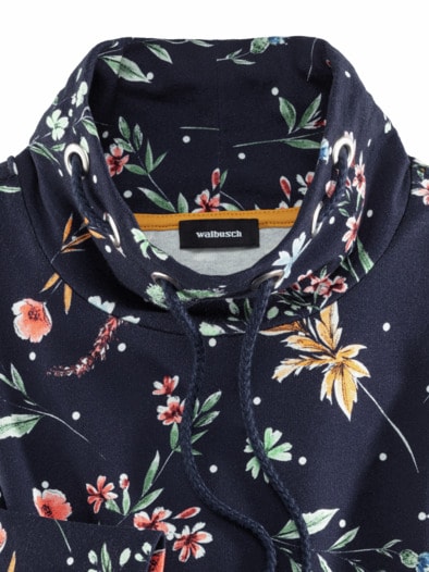 Baumwoll-Sweatshirt Flower Print Marine